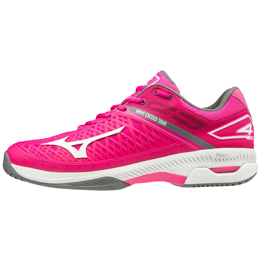 Damske Tenisove Topanky Mizuno Wave Exceed Tour 4 AC Ruzove/Biele Vypredaj PWOY32714